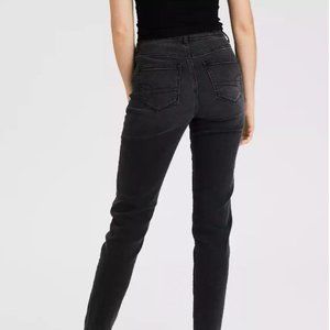 American Eagle Super Stretch Frayed Black Jeans